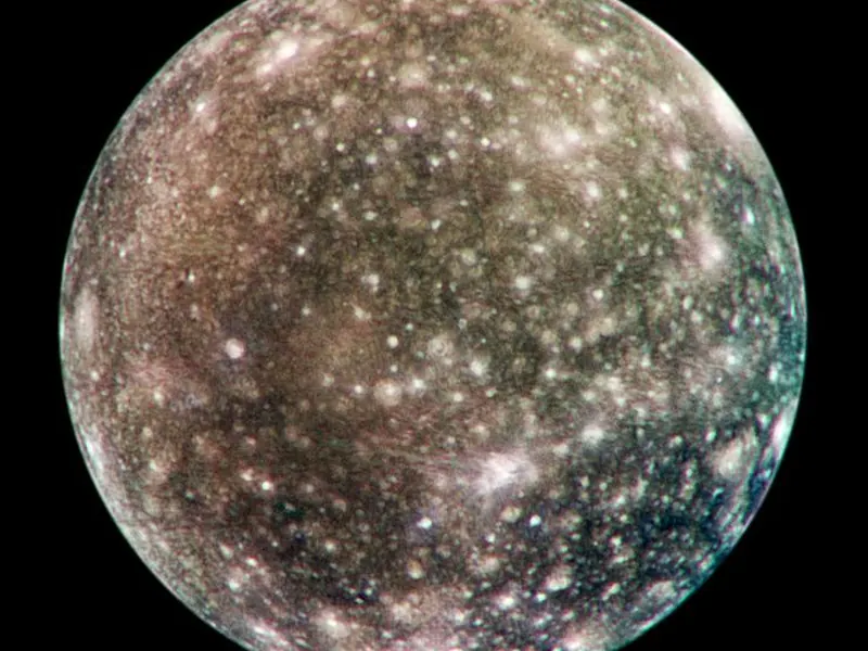 A dark moon peppered with bright crater spots